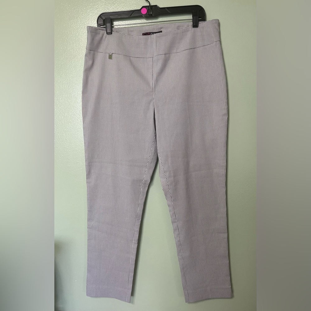 Peck & Peck  Checked Crop Pants Rayon-polyester Size 16